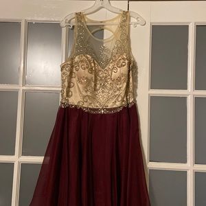 Wine colored cocktail dress